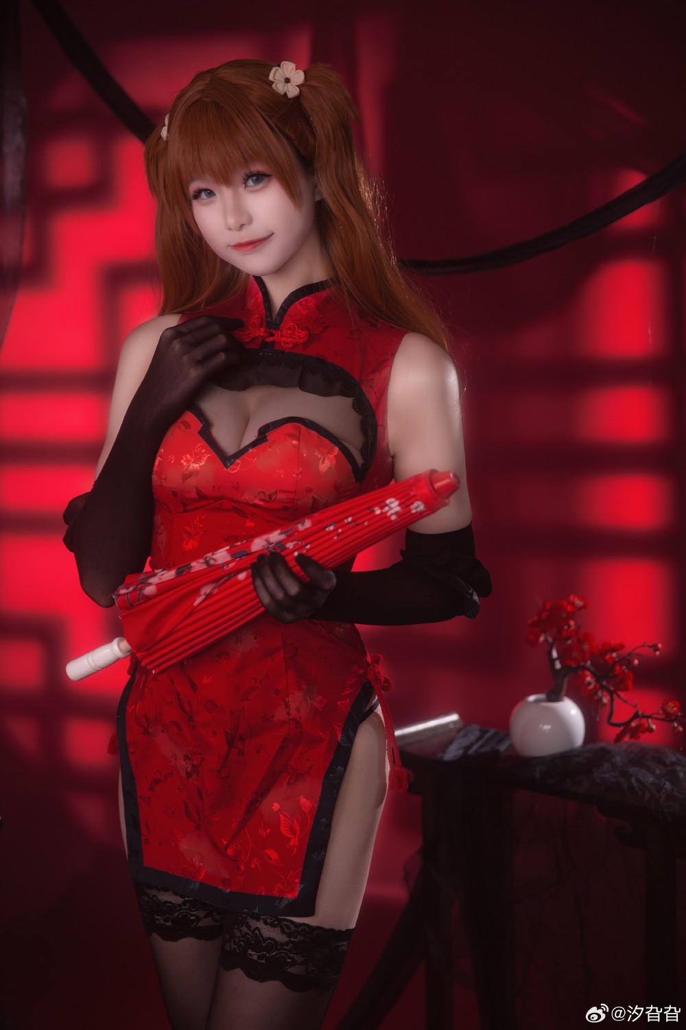 COSPLAY 新世纪福音战士 明日香  旗袍cos@汐旮旮